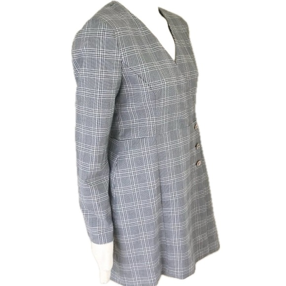 🖤 Zara Gray Plaid Mini Dress Blazer Style | Size XL | runs small - Picture 2 of 10